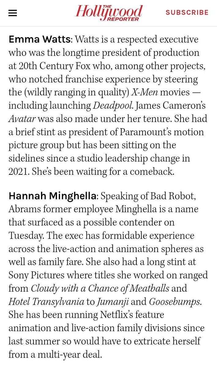 Samson1628's tweet image. #EmmaWatts &amp;amp; #HannahMinghella

Disney’s Star Wars Succession Problem: Who Will Replace Kathleen Kennedy?

hollywoodreporter.com/movies/movie-n…