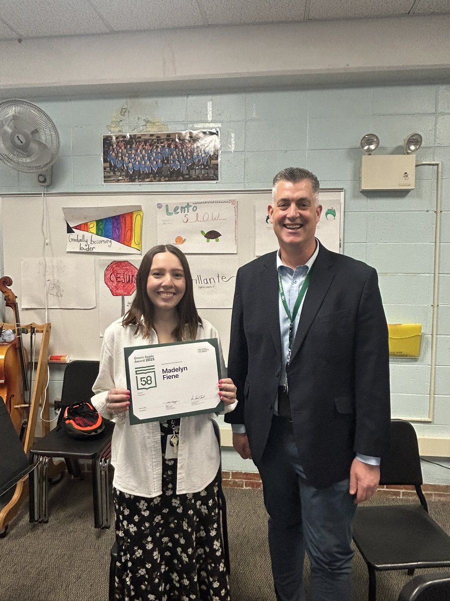 drkevinbrussell's tweet photo. Congratulations to Madelyn Fiene and Abbie Hildreth of Herrick Middle School on earning a Green Apple Award from the Education Foundation. We are grateful for their hard work and dedication. #dg58pride https://t.co/KMEYEkXZVG