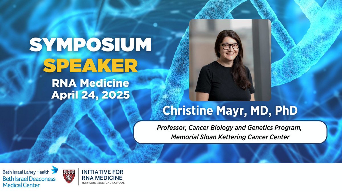 Frank J. Slack, PhD (@irmdirector) on Twitter photo Join us on April 24 for the #HIRM #RNA Medicine 10th Annual Symposium feat. One of our speakers <a href="/Mayr_Christine/">Christine Mayr</a> from <a href="/MSKCancerCenter/">Memorial Sloan Kettering Cancer Center</a>
Register now: lp.constantcontactpages.com/ev/reg/yy37udr…
#HiRM <a href="/BIDMC_CancerCtr/">BIDMC Cancer Center</a> Join us on April 24 for the #HIRM #RNA Medicine 10th Annual Symposium feat. One of our speakers <a href="/Mayr_Christine/">Christine Mayr</a> from <a href="/MSKCancerCenter/">Memorial Sloan Kettering Cancer Center</a>
Register now: lp.constantcontactpages.com/ev/reg/yy37udr…
#HiRM <a href="/BIDMC_CancerCtr/">BIDMC Cancer Center</a>