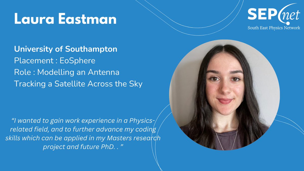 SouthEastPhysics (@sephysics) on Twitter photo Meet Lauren, who worked on modelling a satellite tracking through the sky for her placement <a href="/eOsphereUK/">eOsphere Limited</a> 👉tinyurl.com/34vybt36 #NationalCareersWeek #NCW2025 #physicsjobs <a href="/unisouthampton/">University of Southampton</a> Meet Lauren, who worked on modelling a satellite tracking through the sky for her placement <a href="/eOsphereUK/">eOsphere Limited</a> 👉tinyurl.com/34vybt36 #NationalCareersWeek #NCW2025 #physicsjobs <a href="/unisouthampton/">University of Southampton</a>