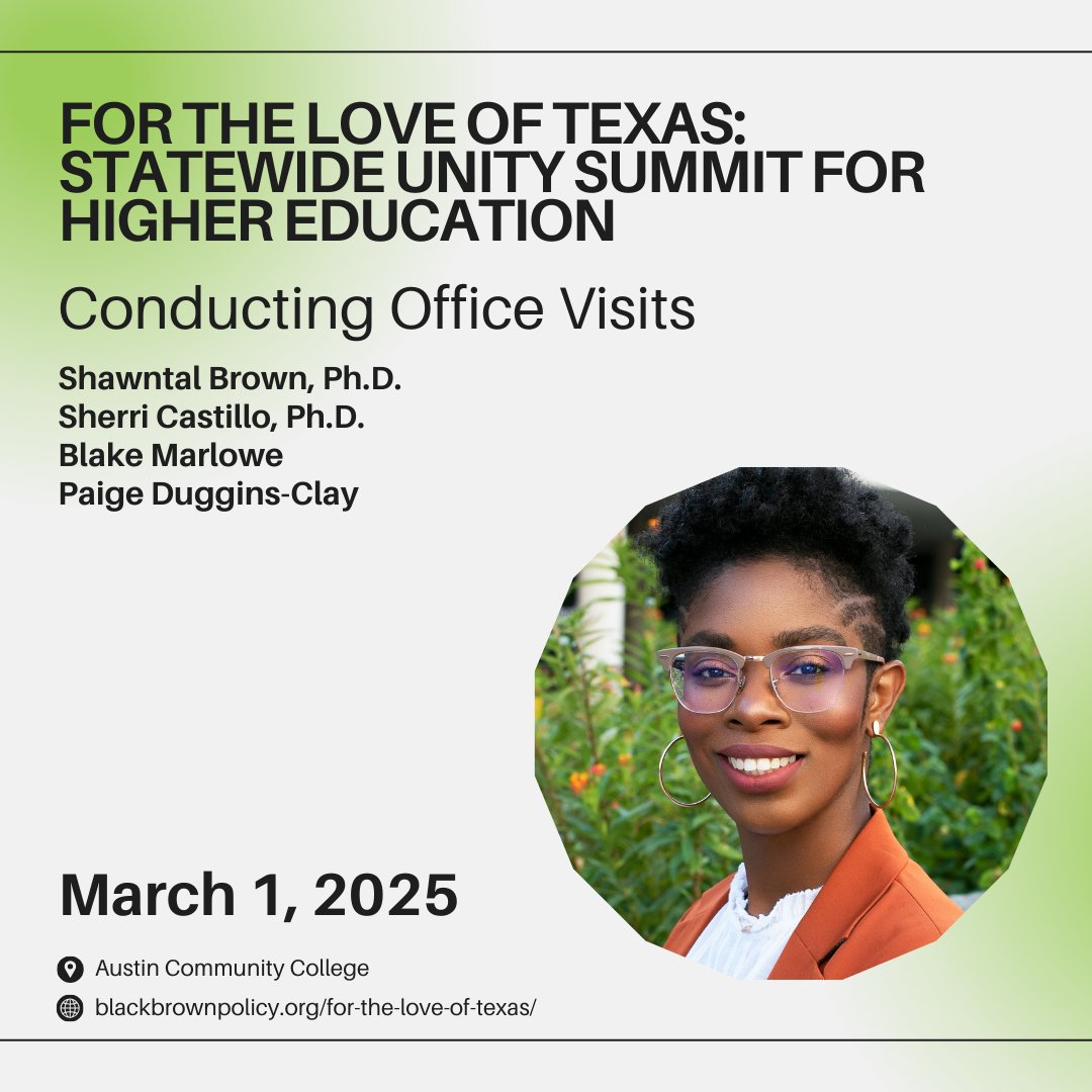Excited to facilitate at the For the Love of Texas Summit (<a href="/TeamBlackBrown/">Black Brown Dialogues on Policy</a>)! Grateful to <a href="/TADOHE2/">TADOHE</a> for sponsoring. Join us on Saturday, especially for Conducting Office Visits with these amazing civic action experts! 🔗 linkedin.com/events/forthel…