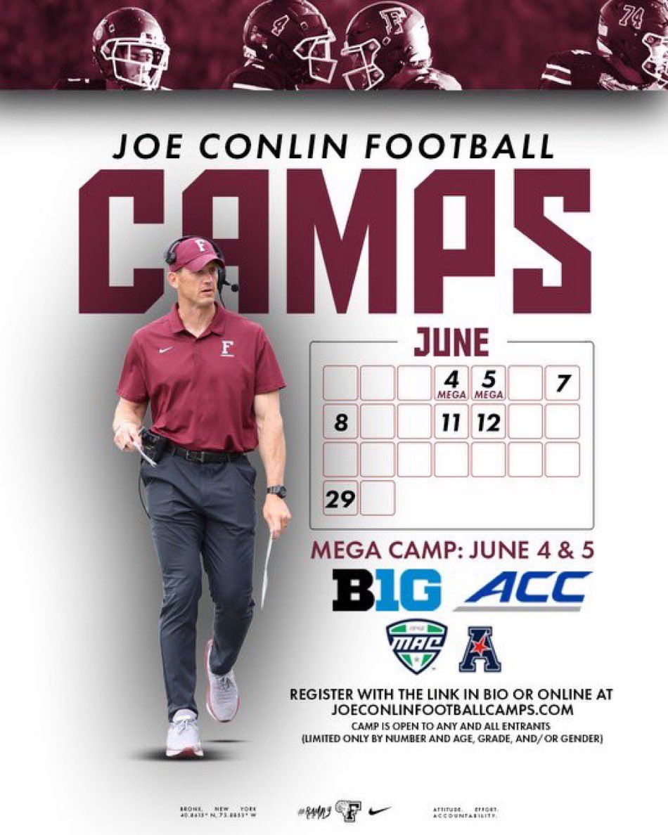 𝗖𝗢𝗥𝗘𝗬 𝗕𝗨𝗥𝗡𝗦 (@_coachburns) on Twitter photo Compete.
Get Better.
Earn a Scholarship.
More than half of our 2025 class came to camp, and earned their scholarship.
New England Guys: <a href="/willjsmith77/">Will Smith #77 OL</a> <a href="/KrystianPothel/">Krystian (KP) Pothel</a> <a href="/FendersonTavian/">Tavian Fenderson✝️</a>
Party in the Bronx starts June 4.
#RAMILY 🐏🐏🐏 Compete.
Get Better.
Earn a Scholarship.
More than half of our 2025 class came to camp, and earned their scholarship.
New England Guys: <a href="/willjsmith77/">Will Smith #77 OL</a> <a href="/KrystianPothel/">Krystian (KP) Pothel</a> <a href="/FendersonTavian/">Tavian Fenderson✝️</a>
Party in the Bronx starts June 4.
#RAMILY 🐏🐏🐏