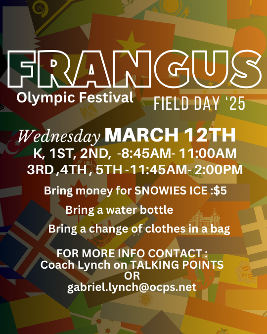 Field day is coming! Can't wait to see our students having fun!