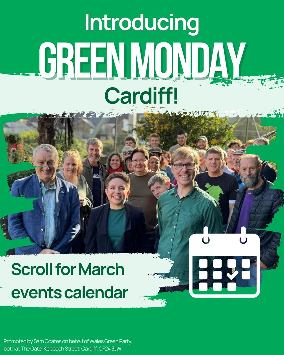 cardiffgreens's tweet image. Introducing Green Monday Cardiff! All are welcome! Times TBA
Further dates and details in the thread below ⬇️

Follow and click the link on our Linktree in our profile to become a member today. #caerdydd #cardiff #green #greens #senedd