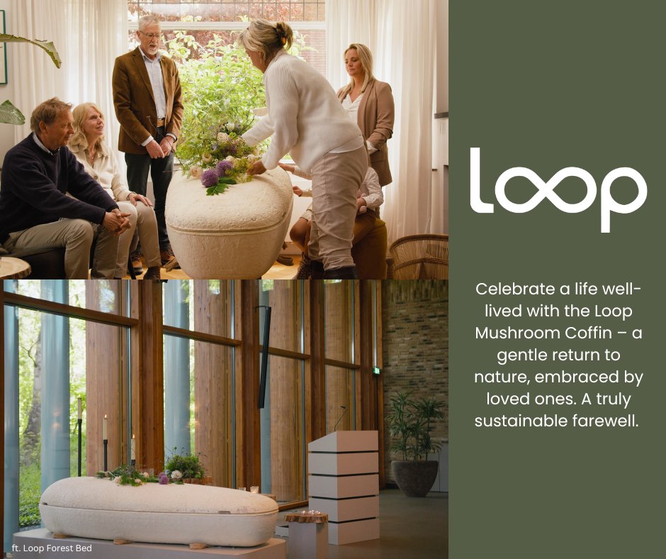 jcatkinson's tweet photo. 🌿 A Gentle Return to Nature 🌿
The Loop Mushroom Coffin offers a truly sustainable farewell—100% biodegradable and grown, not made. A natural way to give back to the earth. 🌱✨
Proudly Partnered with @LoopInfo78857
#LoopMushroomCoffin #EcoFunerals #JCAtkinson https://t.co/AQPa4ihI4x