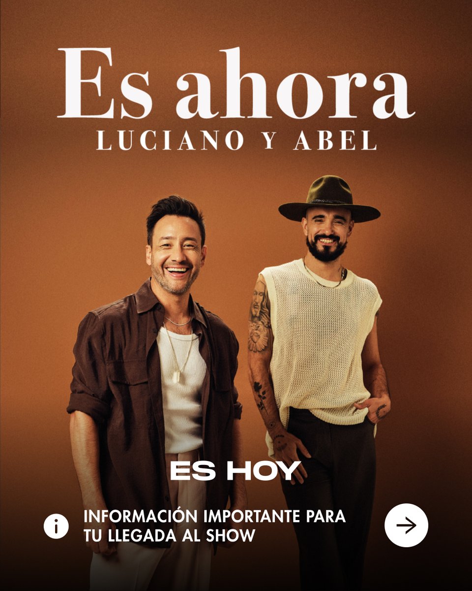 antelarena's tweet photo. Esta Noche veni al #AntelArena a disfrutar del gran show de Luciano y Abel.

Deslizá las imágenes para conocer todo lo que tenes que saber para tu llegada. 

Todavía quedan algunos lugares 👉 https://t.co/WGyb6LOfoc https://t.co/SeZMllqY6e