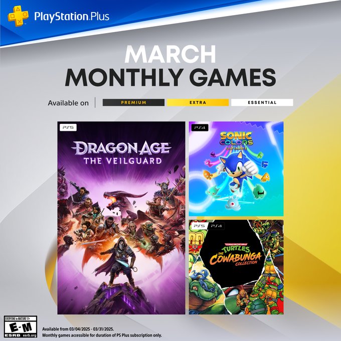 Available from 03/04/2025 - 03/31/2025.
Monthly games accessible for duration of PS Plus subscription only.