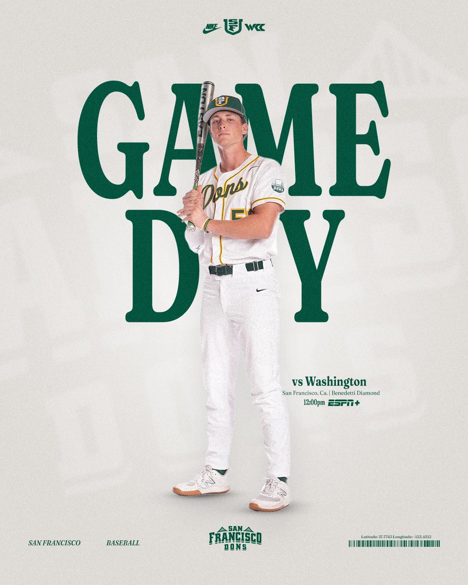 Huskies are in town 😤

🆚 Washington 
⏰ 12:00 p.m.
📍 Benedetti Diamond
📺: shorturl.at/FMrfH
📊: shorturl.at/1z4Qe
🎟️: shorturl.at/InLcM

#USFDons | #WCCsports