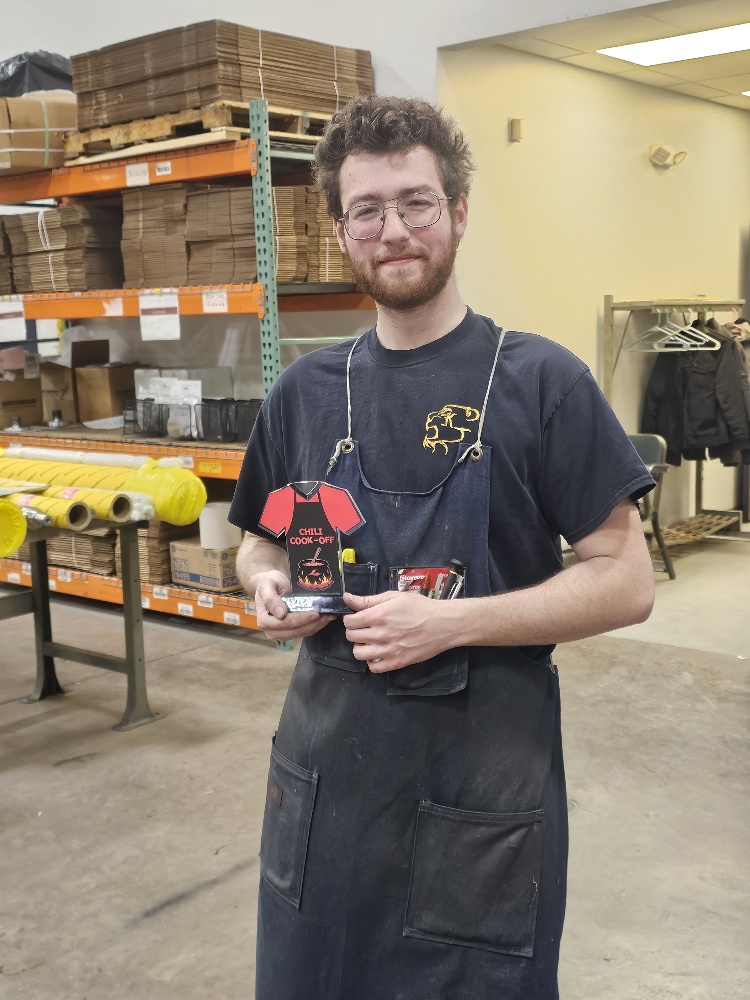One of our fun traditions is our annual employee chili competition. Congrats to Josh Lizasuain, our 2025 Goldenrod Chili Champion. Josh, one of our talented machinists, took home the trophy at our 15th annual event. Congratulations Josh! #converting #shafts #employeeappreciation
