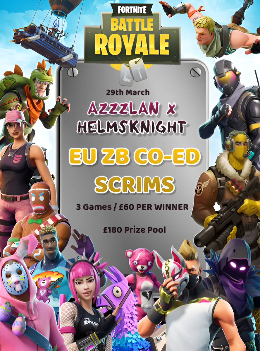 Twitch Azzzzlan (@twitchazzzzlan) on Twitter photo SPRING SCRIMS!
๐EU ZB CO-ED Duo Scrims
๐ March 29th 8PM GMT
๐ฐยฃ180 3 x EU ZB BR Games
๐ฐยฃ60 Split Per Winner
โ
To Be Considered: Like, Retweet This Post
โ
Follow <a href="/helmsknight_/">helmsknight</a> & <a href="/TwitchAzzzzlan/">Twitch Azzzzlan</a>
โ
Reply with your Duo Partner @ To be Considered SPRING SCRIMS!
๐EU ZB CO-ED Duo Scrims
๐ March 29th 8PM GMT
๐ฐยฃ180 3 x EU ZB BR Games
๐ฐยฃ60 Split Per Winner
โ
To Be Considered: Like, Retweet This Post
โ
Follow <a href="/helmsknight_/">helmsknight</a> & <a href="/TwitchAzzzzlan/">Twitch Azzzzlan</a>
โ
Reply with your Duo Partner @ To be Considered