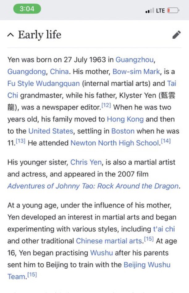 Chiimmzy's tweet photo. @teymietaryour @views09_ @yabaleftonline You are the one not doing enough researches. 
DONNIE YEN
- family were martial arts masters.
-6th Dan
- Gold medals in wushu
- black and purple belts in judo and Brazilian jujitsu
- master in parkour, wrestling, Muay Thai, kickboxing, Boxing . Etc. https://t.co/BZWeyaRnIt