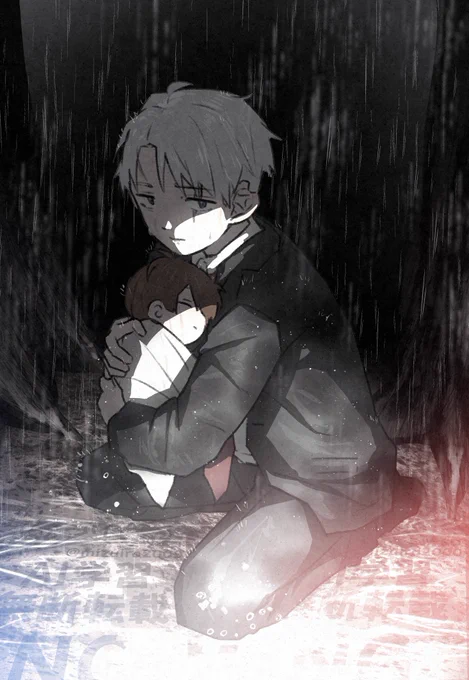 雨が降っている絵 
