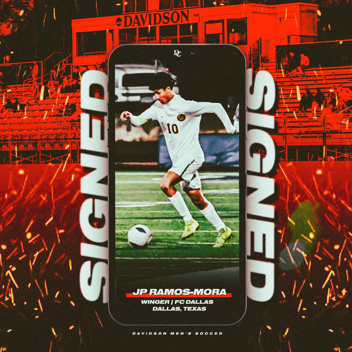 𝐒𝐈𝐆𝐍𝐄𝐃. ✍️   

Please help us welcome winger JP Ramos-Mora to Davidson!

JP is from Dallas, Texas and played his club soccer with FC Dallas ⚽️

#DCUnited