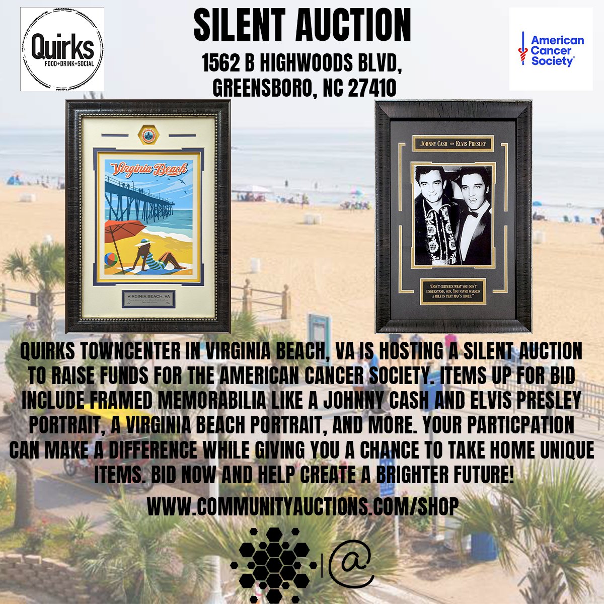 Comm_Auctions's tweet photo. Join us at Quirks Town Center for a special Silent Auction! 🎉 Bid on exclusive sports, music &amp; movie memorabilia to support the @AmericanCancer🏆📸 Every bid helps! Visit 189 Central Park Ave, Virginia Beach &amp; make a difference! #Collectibles #JohnnyCash #ElvisPresley https://t.co/Raw4nvLWp6