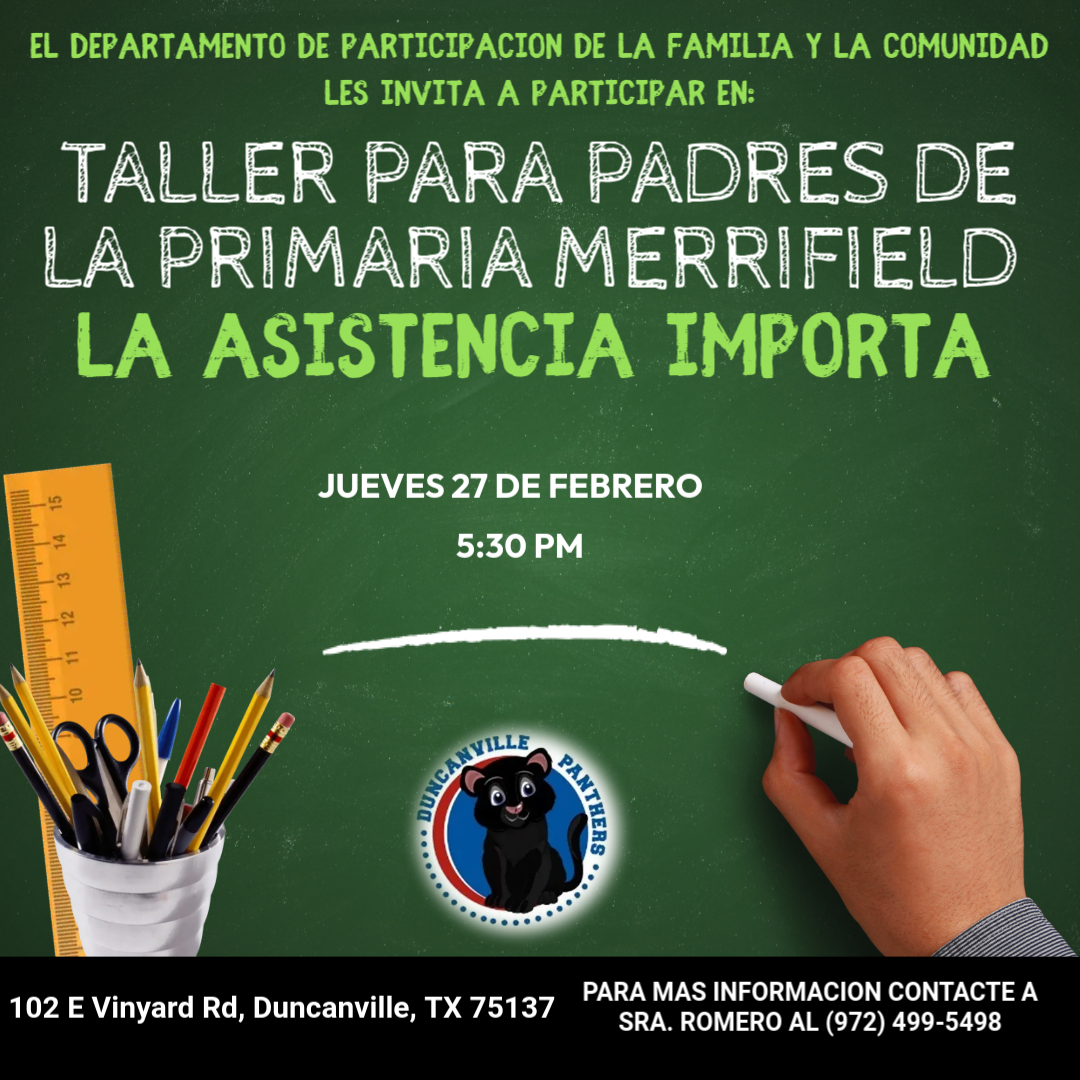 We hope you can accompany us to our Black History Month performance and the presentation on student attendance that our Family Liaison, Ms. Romero, has prepared for you. See you tomorrow, Thursday, February 27 at 5:30 PM.