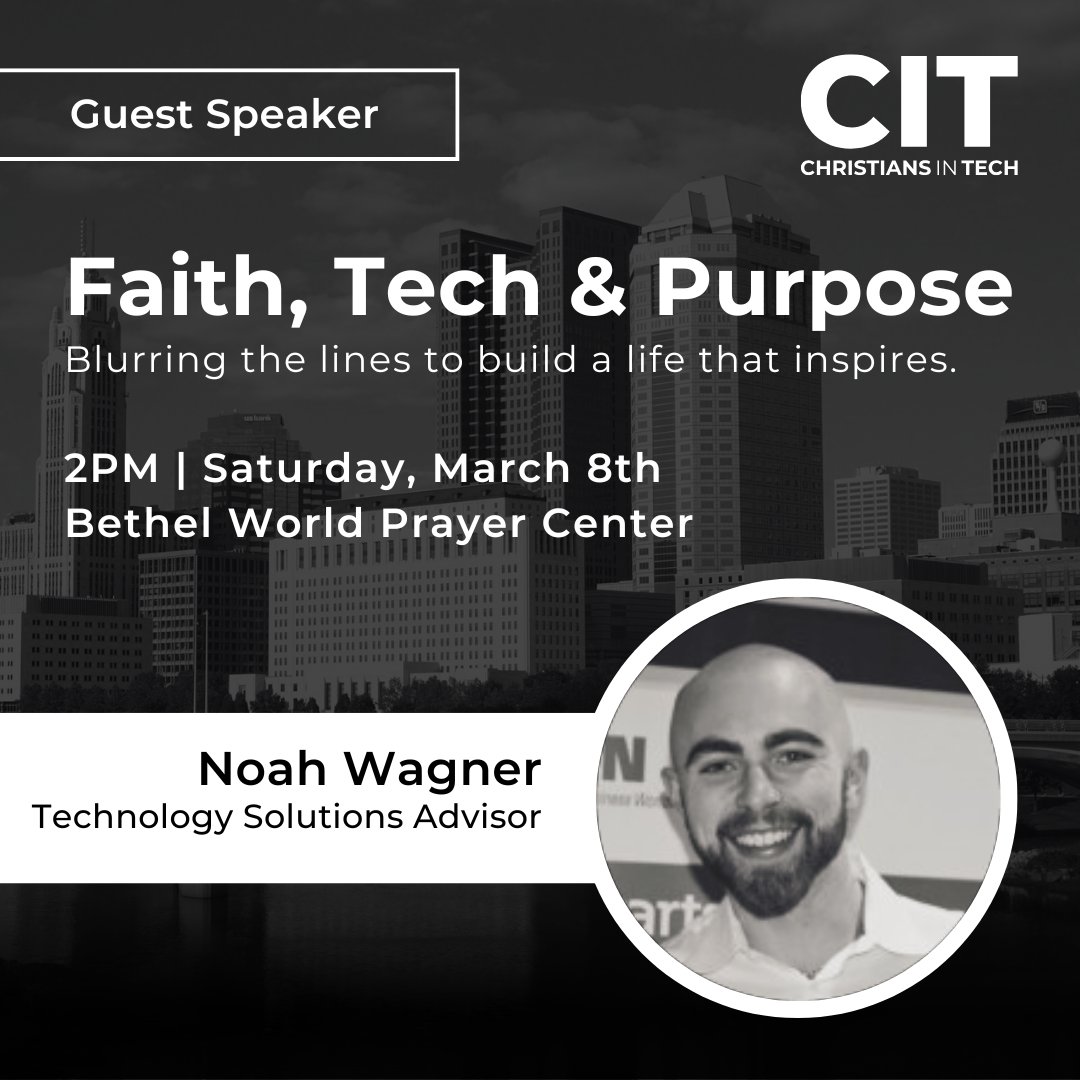 citcbus's tweet image. Join us on Saturday, March 8th from 1-4pm at BWPC for our 5th CIT CBUS meetup of 2025 🙌 We are so excited to welcome Noah Wagner, as he leads a discussion on &quot;Faith, Tech &amp;amp; Purpose&quot;.

🗓️ RSVP using the link in the comments

#ChristiansInTech #Columbus #TechCommunity