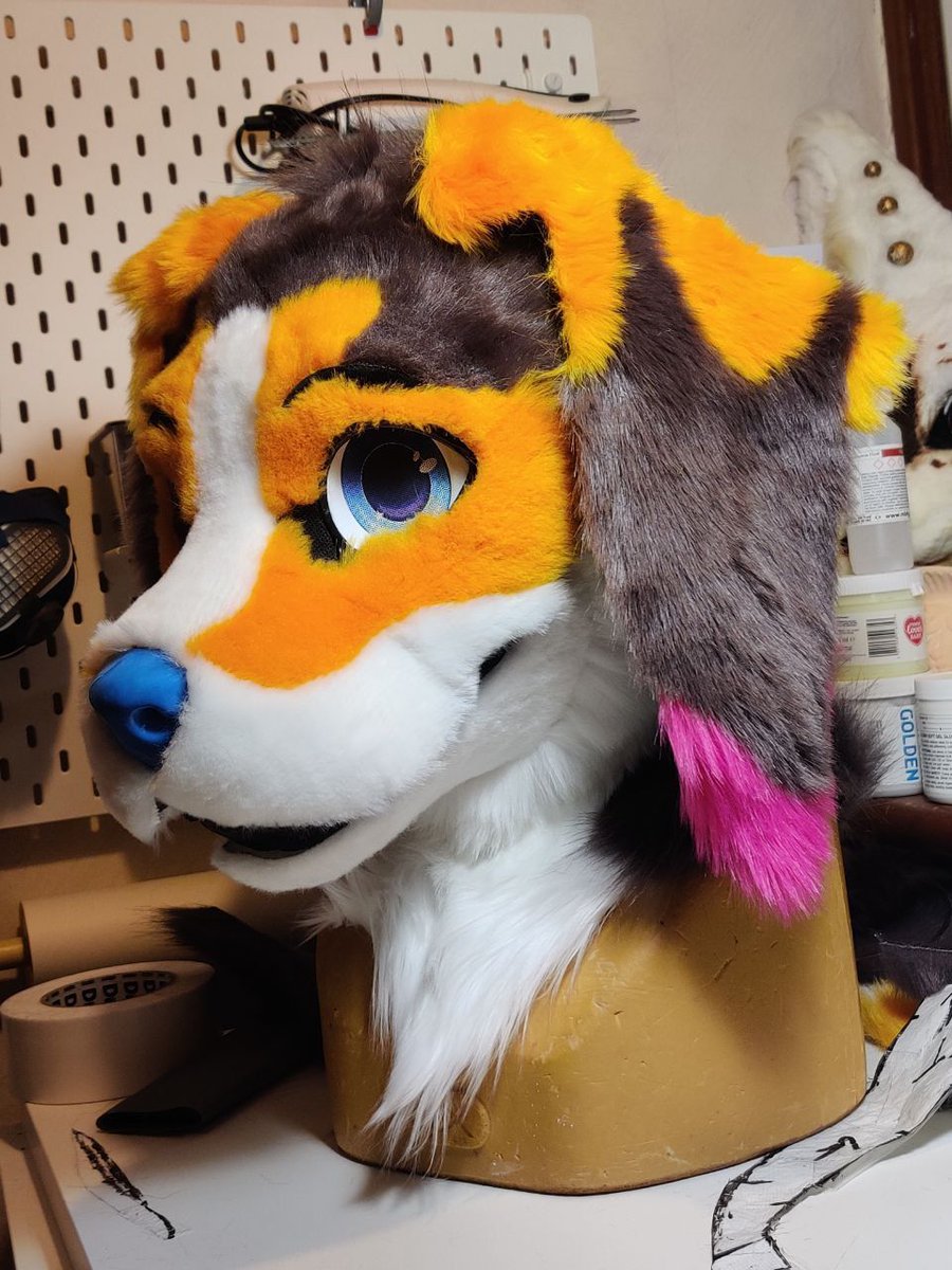 Fur all laid on to test fit. ready to sew!