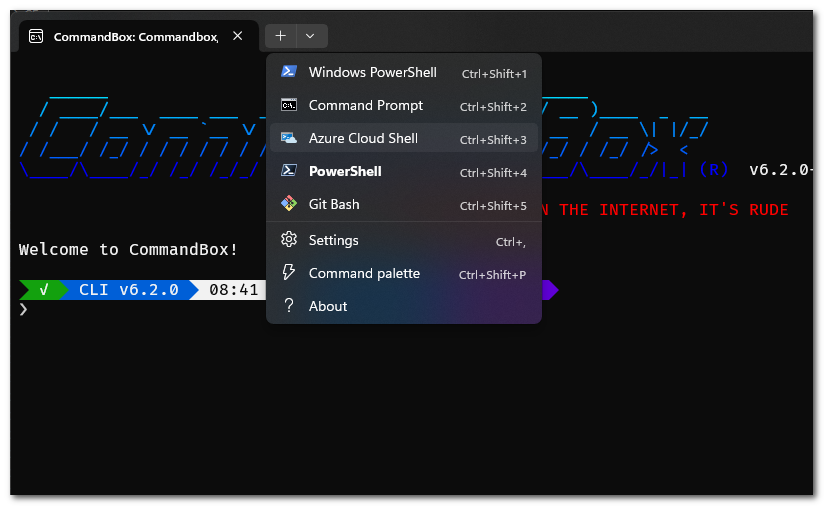 gamesover's tweet image. I'm going to be evaluating Warp on Windows today.
I've been using #CommandBox within a Windows Terminal tab and will be determining if this is also possible with Warp. (If not, it's definitely not a deal breaker.)