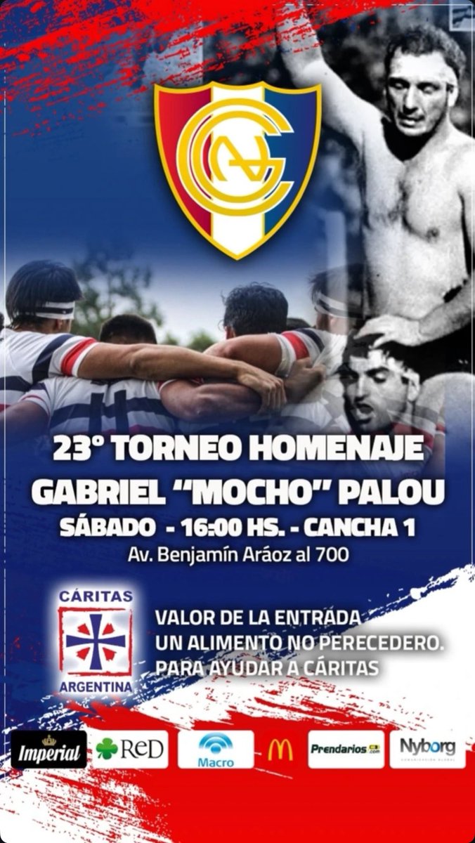 Este sábado esperamos a toda la familia del rugby para homenajear una vez mas al mas grande