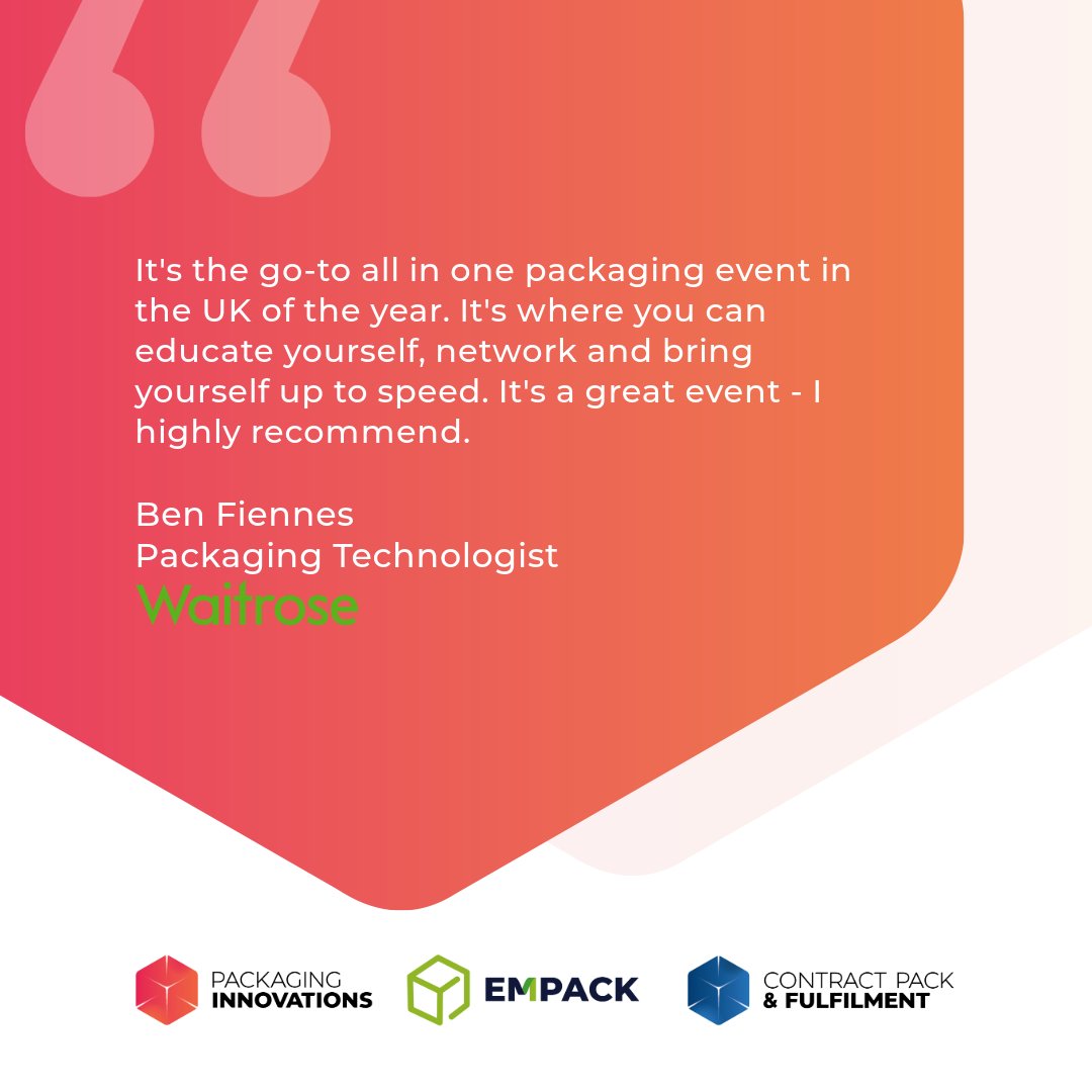 Packaging Innovations &amp; Empack is the go-to all-in-one packaging event in the UK! 
 
Ben Fiennes, Packaging Technologist at Waitrose, values attending to stay educated on the latest industry trends.

Don’t miss out on next year’s event: bit.ly/4d8YmF7