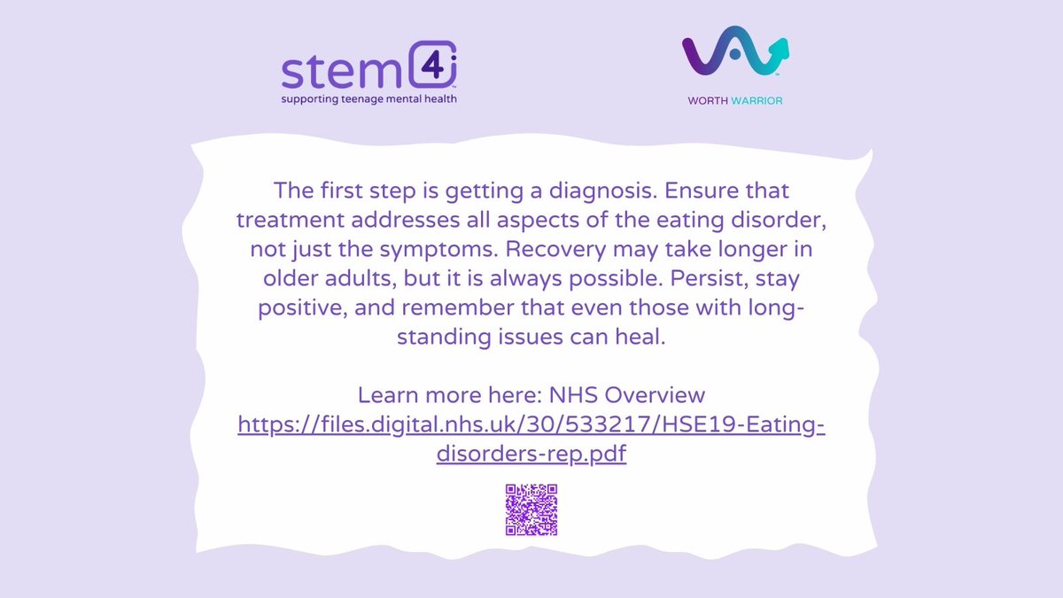 Some older adults may have struggled with eating issues since they were young, while for others, eating disorders can emerge later due to life transitions and challenges of getting older. 

Learn more here: NHS Overview files.digital.nhs.uk/30/533217/HSE1…