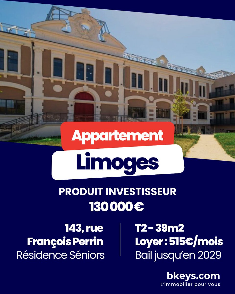 Bkeysworld's tweet photo. 💼 Investissement locatif – Résidence seniors
📍 Les Jardins d’Arcadie 🏡 T2 de 39 m² avec balcon de 5 m²
🔑 Loué en bail commercial LMNP jusqu’en 2029 – Revenus locatifs : 515€/mois HC 🏢 Résidence neuve (2020) avec services
💰 130 000 €
🔗 https://t.co/dsNWZ9ocrN https://t.co/CQ2n4C8cMI