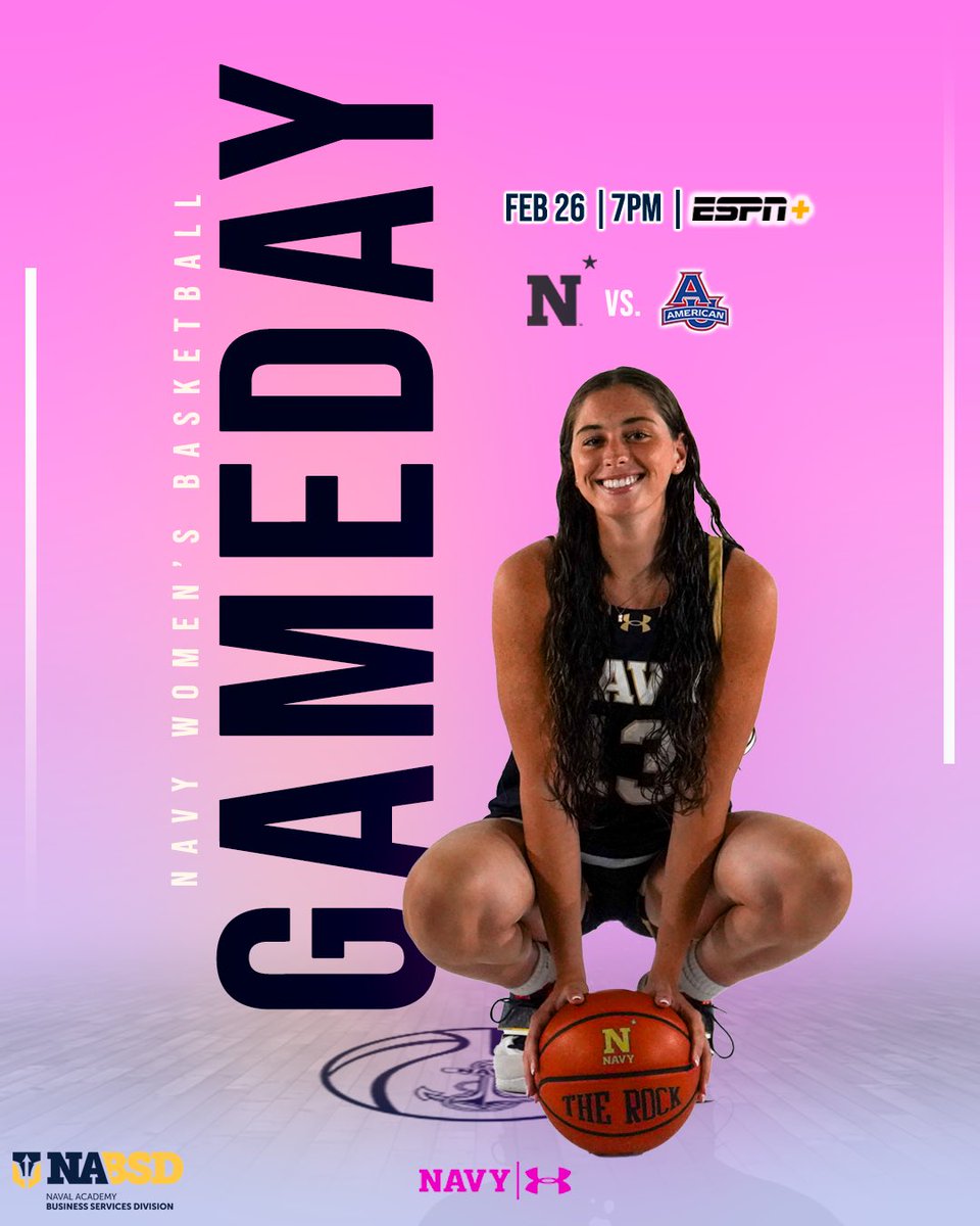NavyWBB's tweet photo. It’s Game Day! We take on American at 7pm in Alumni Hall 🏀⚓️

#GoNavy | #Impact https://t.co/A38BrsCgyJ