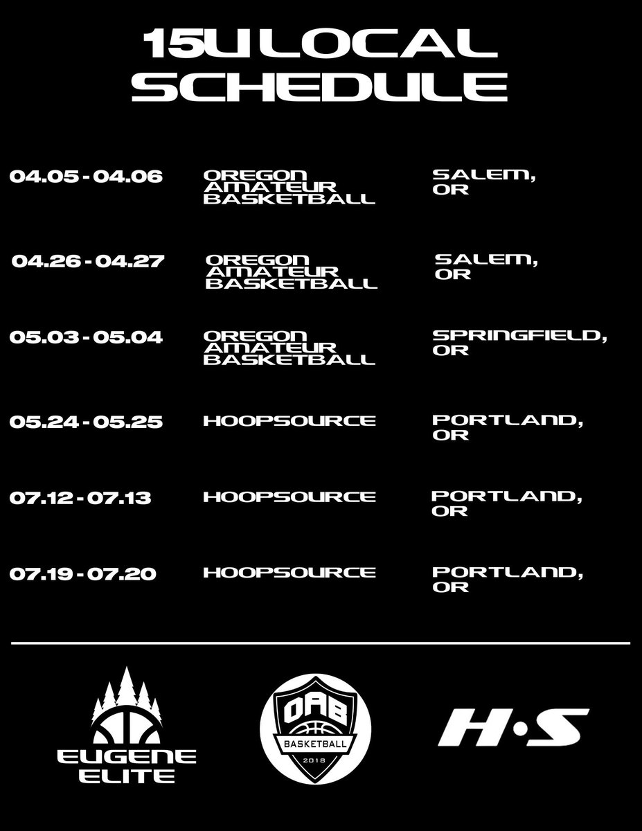 Official Spring and Summer Schedules!