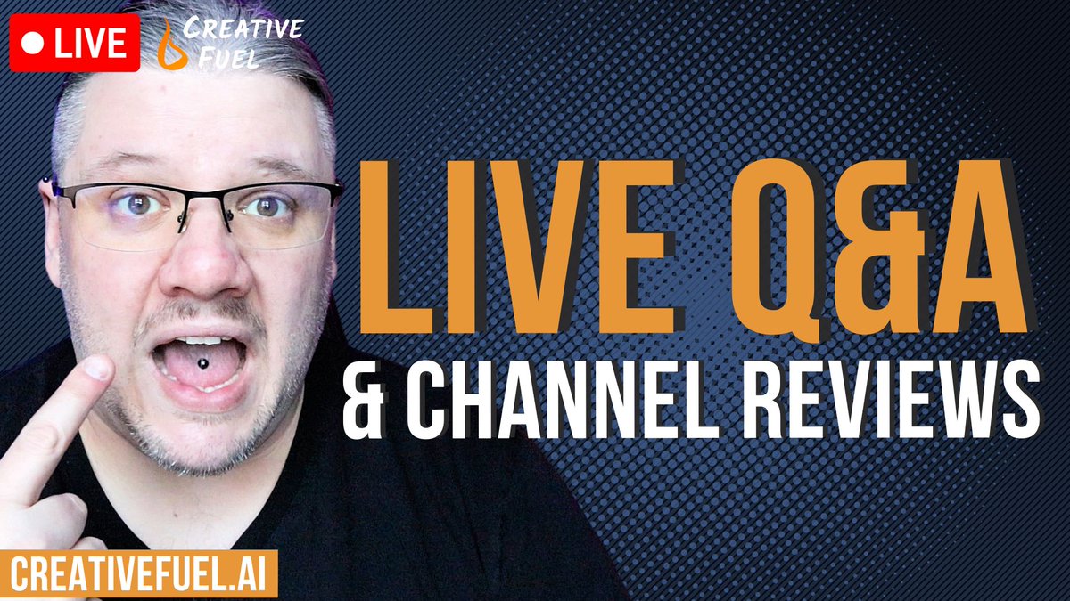 Hey hey hey!!! We will be going live in about an hour! Come hang out, chat YouTube and learn how to grow your channel with YouTube Certified Expert, <a href="/AlanSpicerYT/">Alan Spicer</a> 

LIVE STREAM = youtube.com/live/5p0WJ19iQ… =