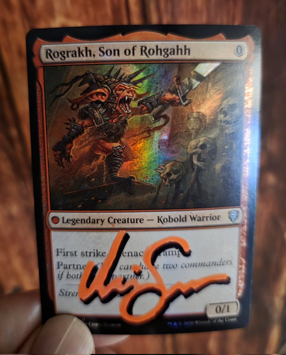 Paint sketch of Rog as a #samurai on the back of a #MTG artist proof. ⚔️