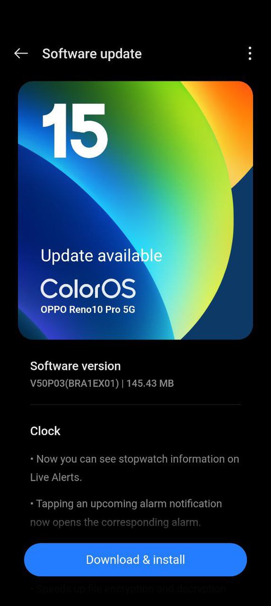 Aryan Agrawal (@techaryan2610) on Twitter photo #OPPOReno10Pro 5G Got New Update🔴
<a href="/OPPOIndia/">OPPO India</a>
#OPPO #OPPOReno10 #OPPOReno10ProPlus #OPOOReno10Series #ColorOS15 #Android15 #OPPOReno10Pro 5G Got New Update🔴
<a href="/OPPOIndia/">OPPO India</a>
#OPPO #OPPOReno10 #OPPOReno10ProPlus #OPOOReno10Series #ColorOS15 #Android15
