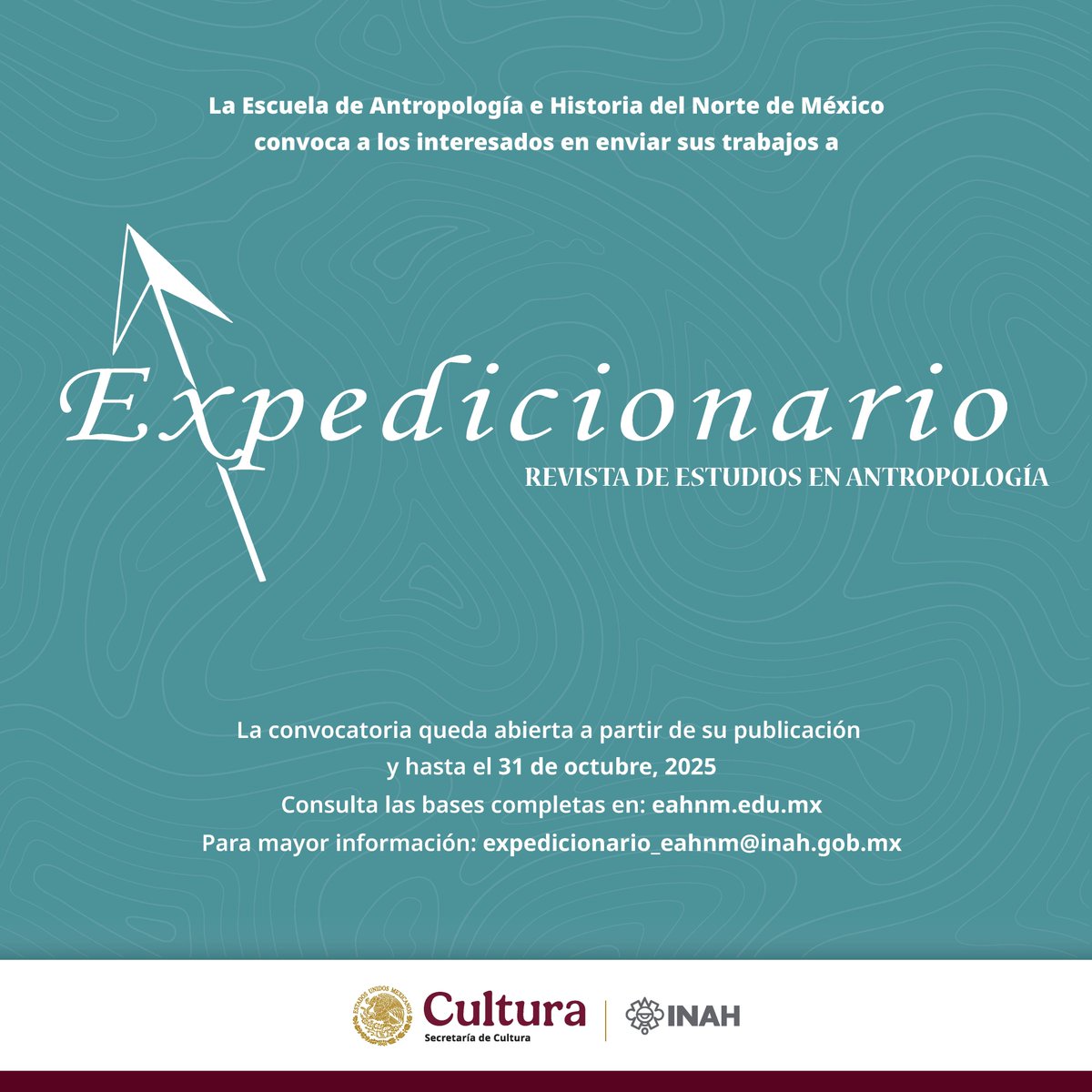 INAH (@inahmx) on Twitter photo 🚨 C O N V O C A T O R I A 🚨
¡Participa en "Expedicionario" Revista de Estudios en Antropología!
🗓️ Tienes hasta el 31 octubre de 2025 para enviar tus trabajos.
Consulta las bases: eahnm.edu.mx
Informes: expedicionario_eahnm@inah.gob.mx 🚨 C O N V O C A T O R I A 🚨
¡Participa en "Expedicionario" Revista de Estudios en Antropología!
🗓️ Tienes hasta el 31 octubre de 2025 para enviar tus trabajos.
Consulta las bases: eahnm.edu.mx
Informes: expedicionario_eahnm@inah.gob.mx