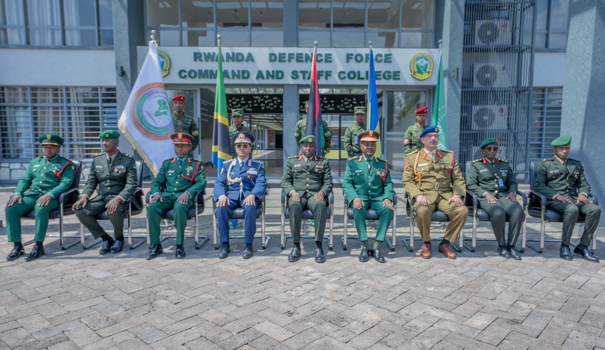 The Commandants of Military Command and Staff Colleges from Rwanda, Libya, and Tanzania convened at the Rwanda Defence Force Command and Staff College (RDFCSC)-Nyakinama in Musanze District for the African Conference of Commandants TROIKA Meeting. bit.ly/4hSREWB