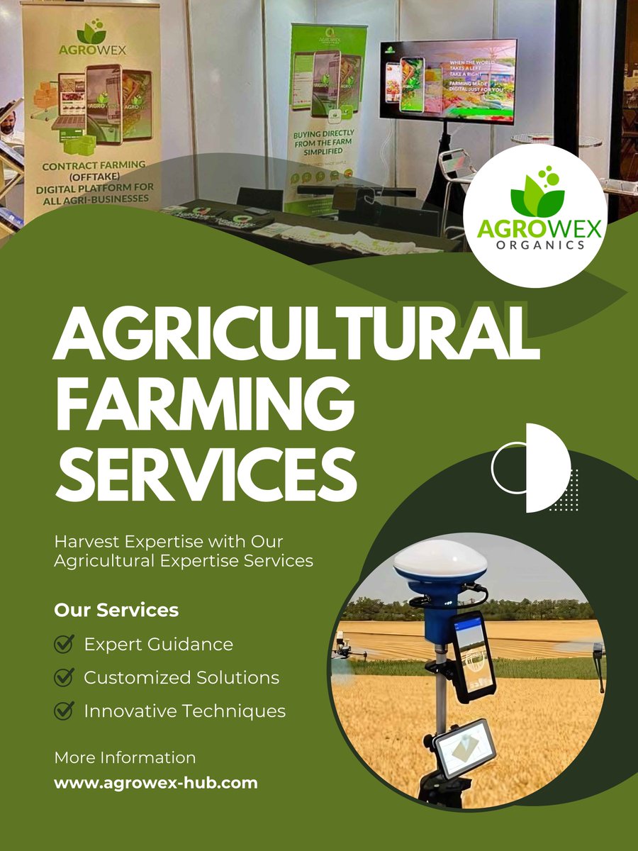 AgrowexI's tweet photo. 🚜 Transform your farming with Agrowex Organics! 🌿 Get expert guidance, custom solutions &amp; the latest agri-tech to boost productivity &amp; sustainability. 🌱✨ Learn more: https://t.co/lgwwCcwNiy 

#SmartFarming #AgriTech #SustainableAgriculture https://t.co/6pMkz1Kxm5