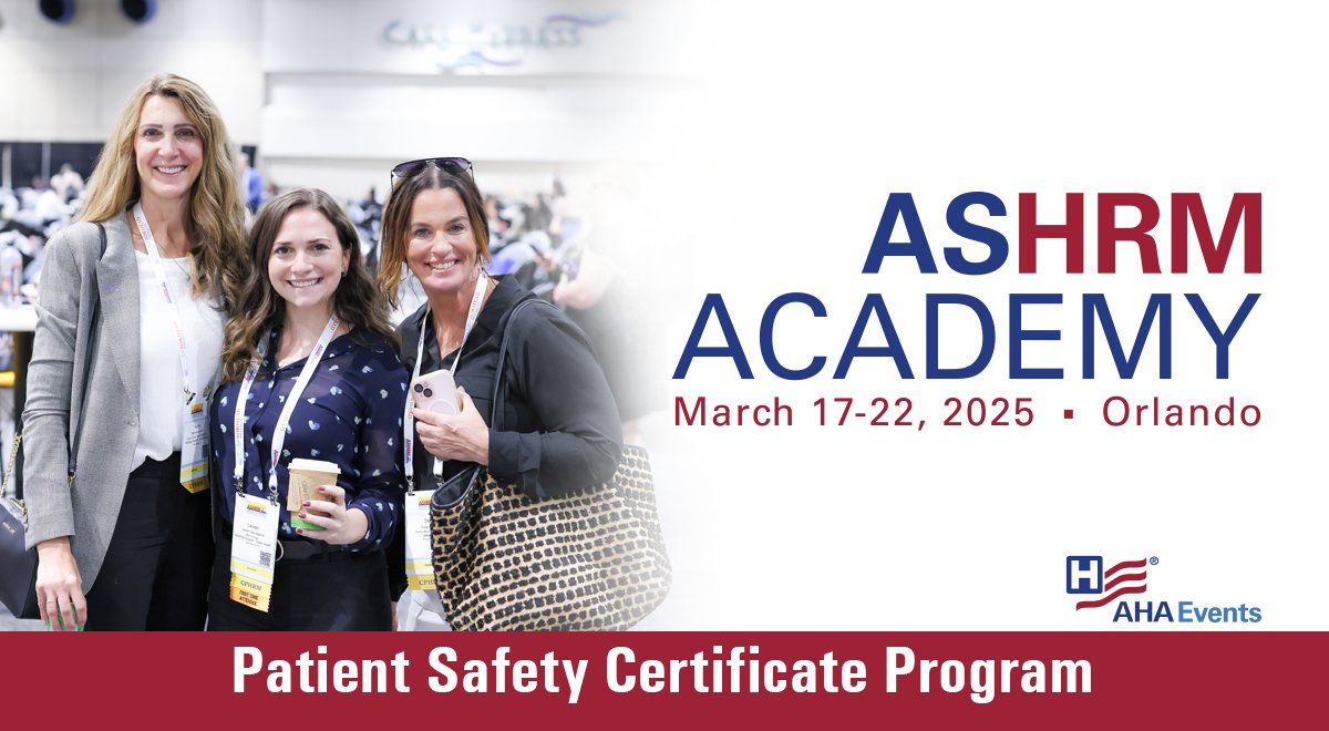 Are you passionate about improving patient safety? Join our Patient Safety Certificate Program in Orlando, FL and gain the skills and knowledge needed to lead proactive patient safety initiatives in your organization. ow.ly/aZir50V6jRH

#PatientSafety
