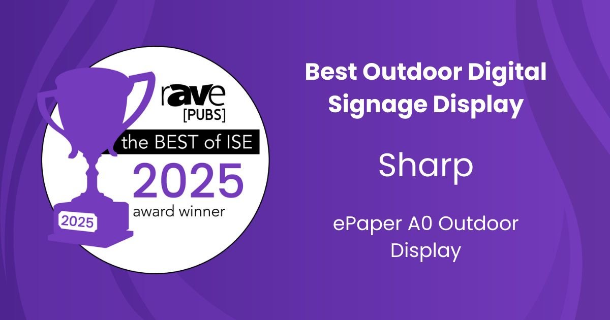 The awards just keep coming for our #ePaper #Display!
Thank you <a href="/rAVePubs/">rAVe [PUBS]</a> for recognising the significant potential of this extreme #energyefficient #DOOH #digitalsignage solution.
Find out more here: tinyurl.com/2698t4p2
#ISE2025 #sustainability