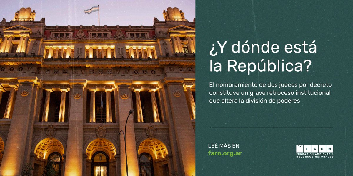FARN (@farnargentina) on Twitter photo 🧵Hoy el Presidente <a href="/JMilei/">Javier Milei</a> designó por decreto a Manuel García Mansilla y Ariel Lijo como jueces de la Corte Suprema de Justicia de la Nación, sin el acuerdo del Senado. Esto constituye un grave retroceso institucional que altera el principio de división de poderes y afecta la 🧵Hoy el Presidente <a href="/JMilei/">Javier Milei</a> designó por decreto a Manuel García Mansilla y Ariel Lijo como jueces de la Corte Suprema de Justicia de la Nación, sin el acuerdo del Senado. Esto constituye un grave retroceso institucional que altera el principio de división de poderes y afecta la