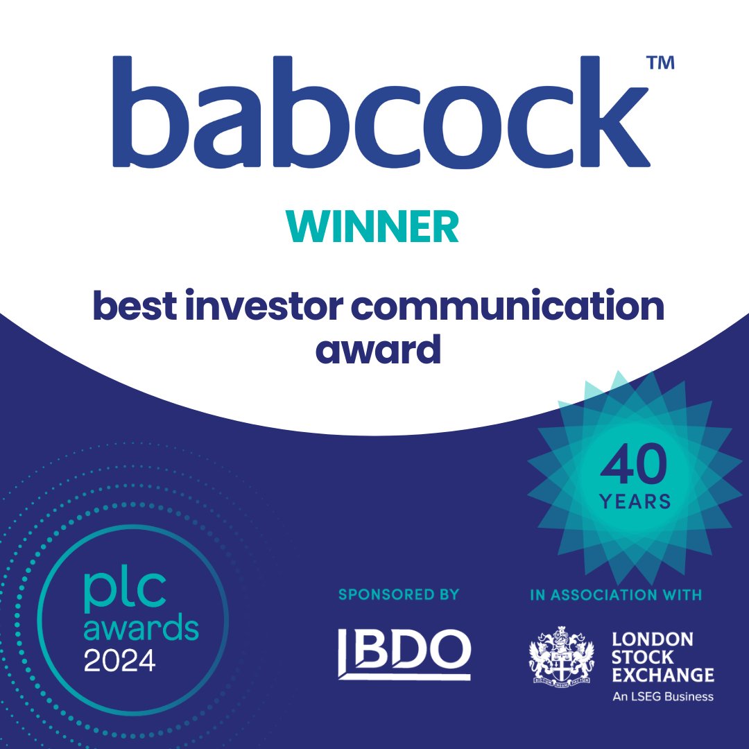Join us in congratulating the first winner of the night...<a href="/Babcockplc/">Babcock International</a>, winners of the Best Investor Communication Award, sponsored by <a href="/RothschildCo/">Rothschild & Co</a> #plcawards #winner #plcis40