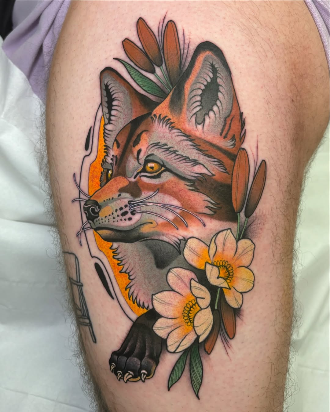Neo Traditional Fox Tattoo