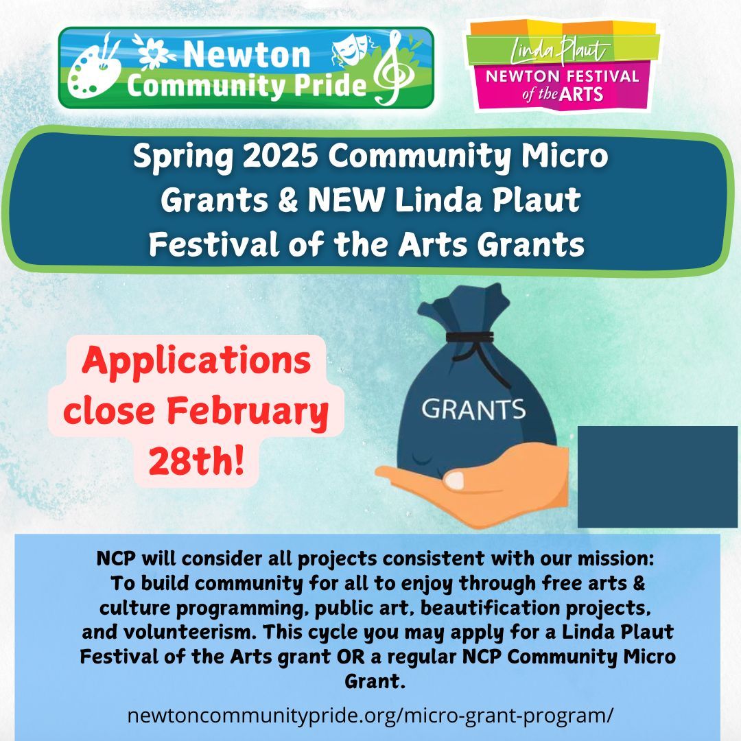‼️ Calling all creatives ‼️ Only TWO more days to apply! Don't miss the opportunity. Visit newtoncommunitypride.org/micro-grant-pr… to apply or link in bio. #grants #newtonartists #newtoncreatives #newtonma #bostonartists
