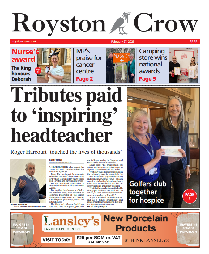 In tomorrow's Crow...🐦‍⬛#TomorrowsPapersToday
🧑‍🎓Tributes paid to 'inspiring' headteacher
⛺️Camping store wins national awards
👑Nurse recognised by King
And more! Pick up your copy tomorrow
