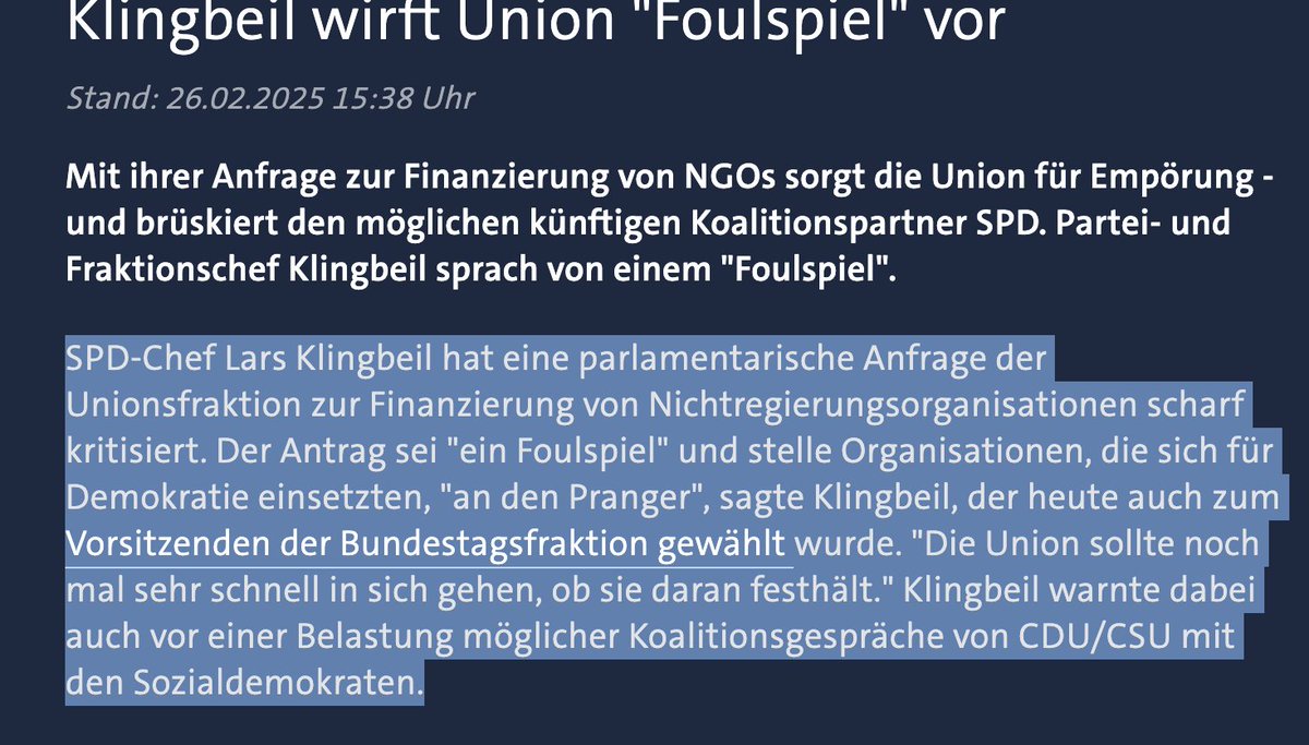 MitAktien's tweet photo. HAHAHA! Klingbeil ist sogar schon eine kleine Anfrage zur Finanzierung von "NGO"s zu viel. Ich sag euch Leute, eine Schwarz-Rote Koalition wird NOCH SCHLIMMER für Deutschland als die Ampel! https://t.co/rNwRQdN51E