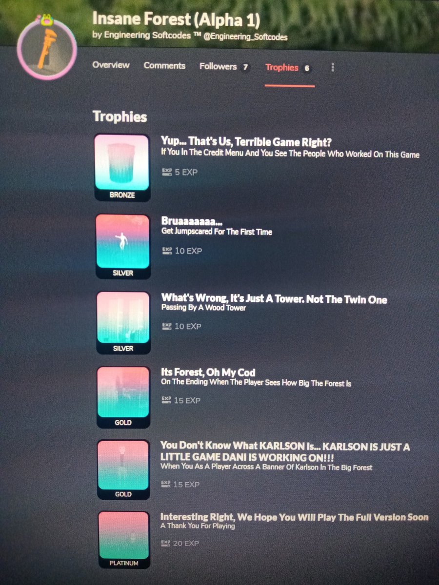 Great Achievements, I will really add it to my horror game👍