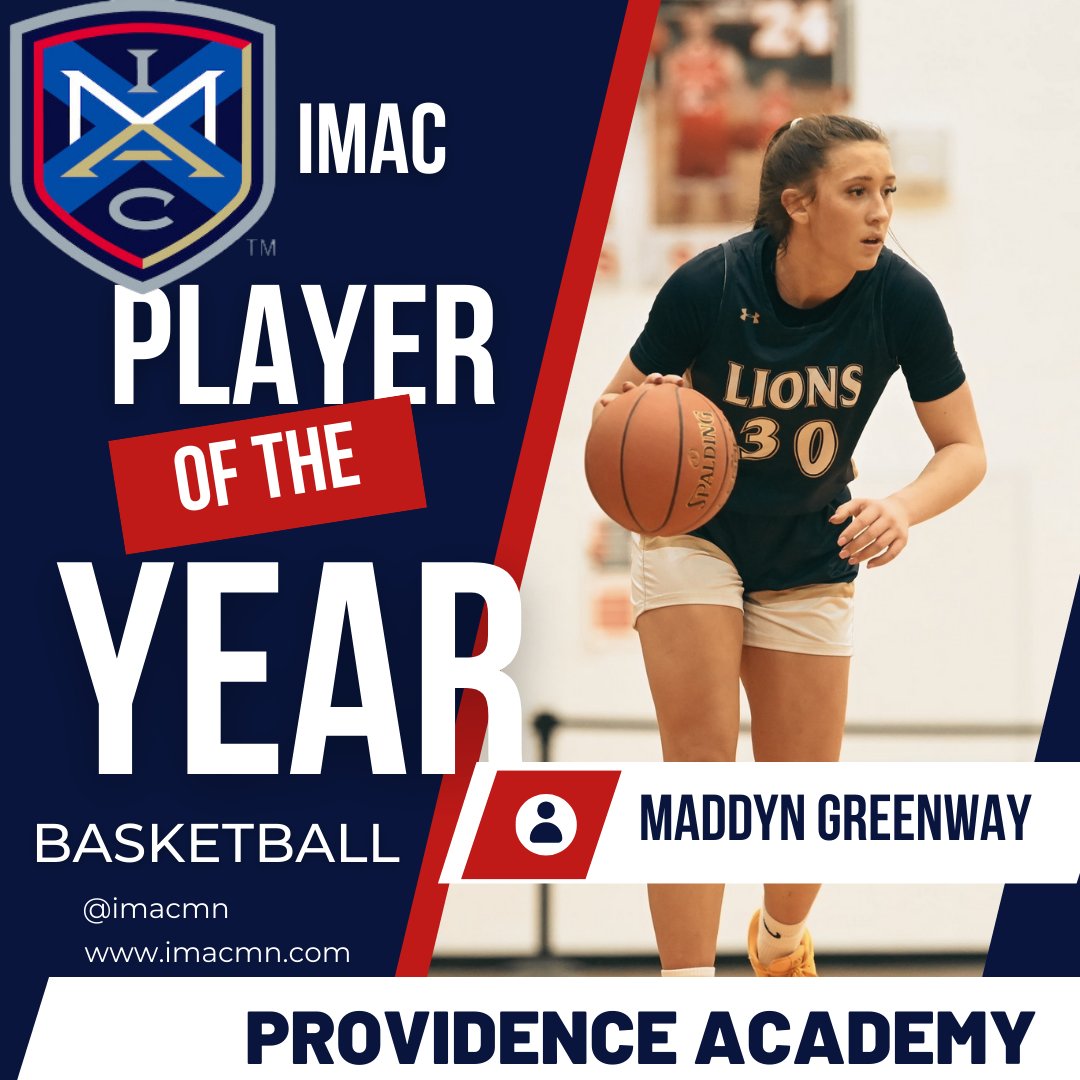 IMAC Minnesota (@imacmn) on Twitter photo Congratulations to Maddyn Greenway <a href="/PAcademyATH/">PA Athletics</a> <a href="/PA_GirlsHoops/">Providence GirlsHoop</a> of Providence Academy on being selected as the <a href="/IMACMN/">IMAC Minnesota</a> Girls Basketball Player of the Year! Congratulations to Maddyn Greenway <a href="/PAcademyATH/">PA Athletics</a> <a href="/PA_GirlsHoops/">Providence GirlsHoop</a> of Providence Academy on being selected as the <a href="/IMACMN/">IMAC Minnesota</a> Girls Basketball Player of the Year!
