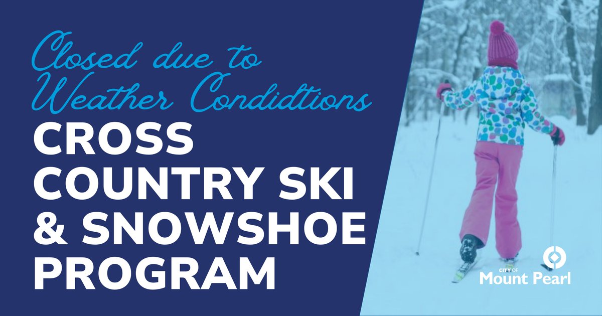 Sno-way! ⛷️ Quick update Due to today's rain, we're putting our ski and snowshoe fun on hold tonight! 🌧️

Need more info? Visit: .mountpearl.ca/family-cross-country-ski-program/ ✨