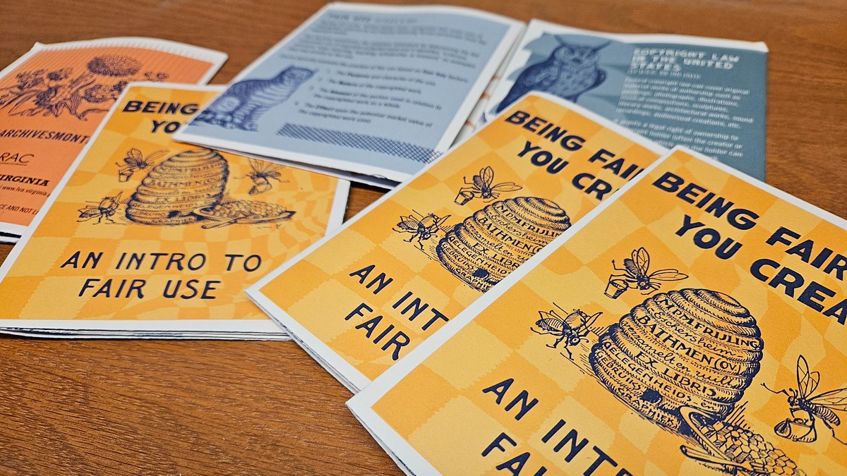 LibraryofVA's tweet image. It&apos;s #FairUseWeek! To help #creators learn about appropriate usage of copyrighted materials, LVA created a zine: “Being Fair While You Create.&quot; Share, print or display as a poster! Info &amp;amp; download lva.virginia.gov/public/archive…
#archives #publicdomain #educators #artists #thisisLVA
