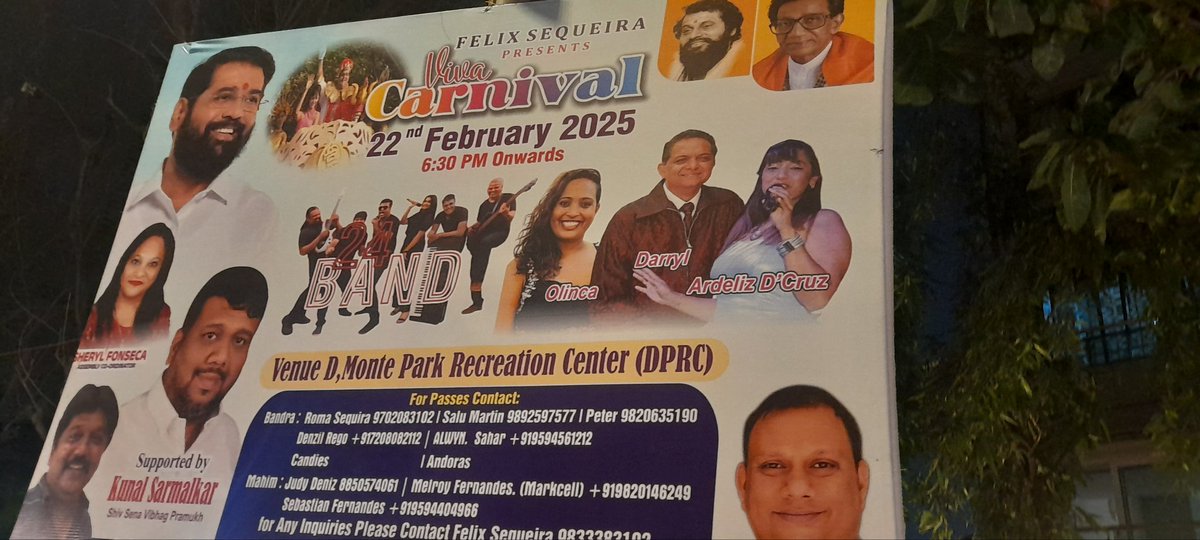 <a href="/felixsequeira7/">felix sequeira</a> <a href="/felixsequeira/">felixsequeira</a> <a href="/CommunityBandra/">Bandra Community</a> <a href="/mybmcWardHW/">Ward HW BMC</a> 
The Carnival event is over on 22 Feb. Please have your boards removed from Mount Mary Road. In the first place, are these boards covered by license? Most probably they are illegal.