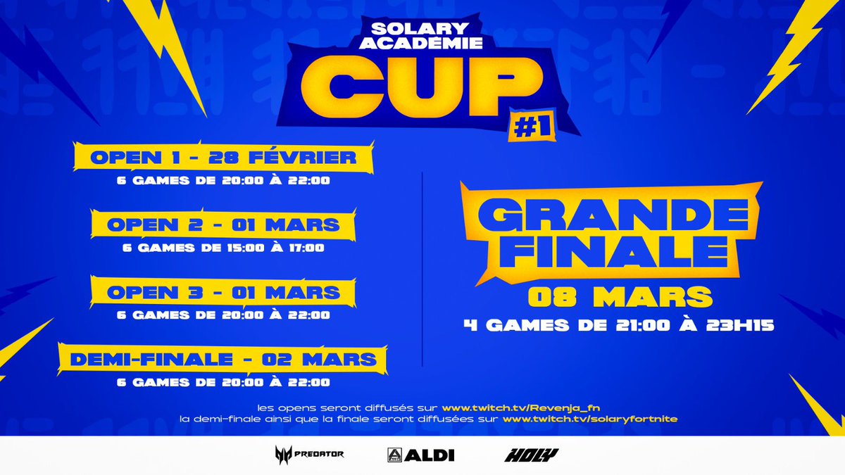 Revenja_'s tweet photo. Qui va faire la Solary Cup Academy ici ? 👀

Rappel : 500€ de Cash Prize, des périphériques à gagner + une place dans l’Academie Solary Fortnite 👑🚨 https://t.co/SGGsHW1X7j
