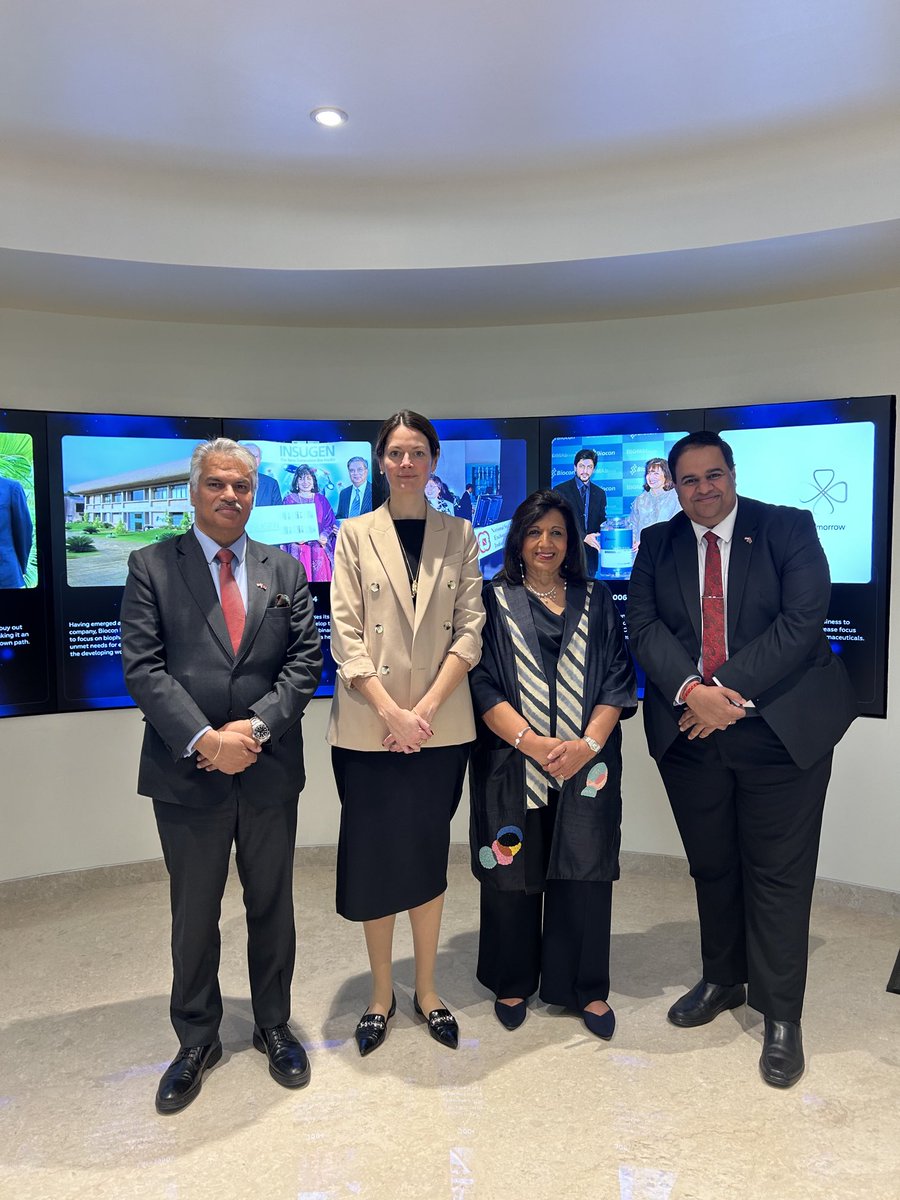 Kiran Mazumdar-Shaw (@kiranshaw) on Twitter photo It was a real pleasure to host UK Minister of State for investment Poppy Gustaffson, Dep HC <a href="/chandruiyer/">Chandru Iyer</a> and Trade Commsnr <a href="/harjinderkangUK/">Harjinder Kang</a> Hope the FTA leverages the business synergies between the 2 countries. It was a real pleasure to host UK Minister of State for investment Poppy Gustaffson, Dep HC <a href="/chandruiyer/">Chandru Iyer</a> and Trade Commsnr <a href="/harjinderkangUK/">Harjinder Kang</a> Hope the FTA leverages the business synergies between the 2 countries.