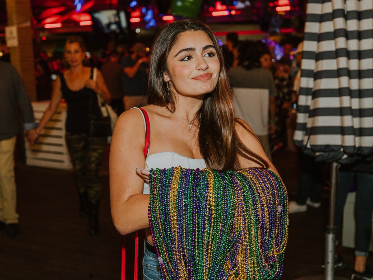 Bourbon Street meets @Wharfftl 💜 Join us THIS Saturday, March 1st for Mardi Gras feat. a King and Queen Contest, $ 10 Hurricanes (ALL DAY), and more!